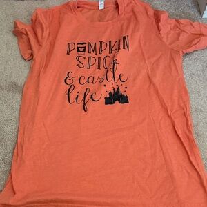 Bella Canvas Orange 'Pumpkin Spice & Castle Life' Short Sleeve Tee